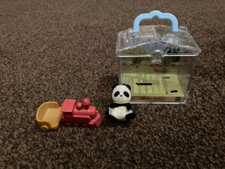 Sylvanian Families Baby Panda And Sit On Train,  Carry Case