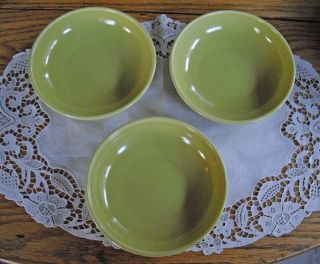Vintage Russel Wright Iroquois Casual Avocado Green 5 1/2 " Bowls Set Of 3