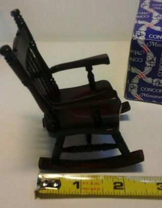 Dollhouse Miniature Rocking Chair 1:12 Scale Mahogany Wood Concord 2