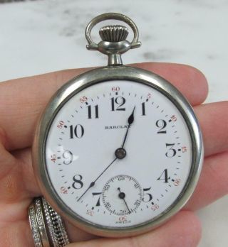 Vintage Barclay Juliard Pocket Watch W/ Nickel Case; 7jewels 13 - G707