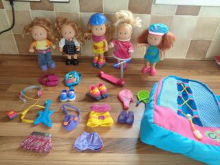 Early Learning Centre Elc 5 Cool Kids Dolls & Accessories In Carry Bag