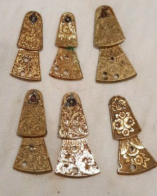 8 English Fusee Watch Balance Cocks.  All Jewelled.  1800s.