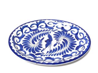 Set Of 2 Puebla Blue/white Anfora For Pottery Barn Oval Platters Mexico 12”