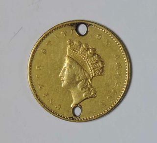 1855 U.  S.  Type 2 One Dollar $1 Liberty Princess Head Gold Coin Piece