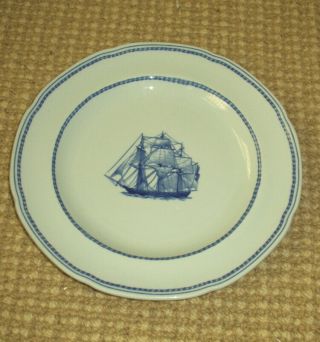 Spode Trade Winds Blue Salad Plate 8 5/8 " - Ship Recovery Of Salem Built 1794
