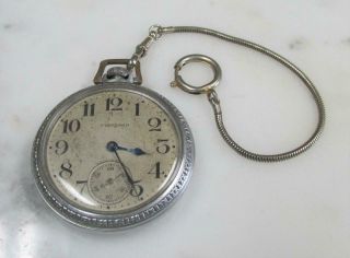 Antique Standard Pocket Watch W/ 7 - 1/4 " Chain 7 Jewels 13 - G703