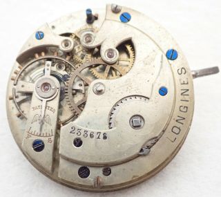 Antique 18s Swiss Longines Hunter Pocket Watch Movement Parts Repair