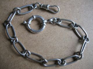 Vintage Unique S/silver Pocket Watch Chain 8.  3/4in.  Long