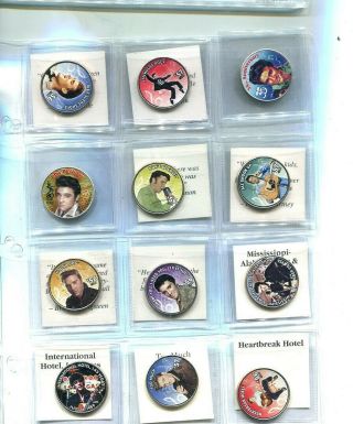 Elvis Presley Song Kennedy Half Dollar Colorized 72 Coin Set With Binder