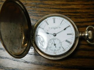 1904 Elgin 269 Pocket Watch,  0s 7j,  20 - Year Gold Filled Hunting,  Repair - Runs