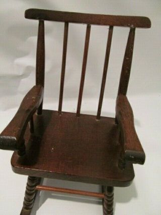 8 inch Stained Wooden Doll or Bear Rocking Chair 2