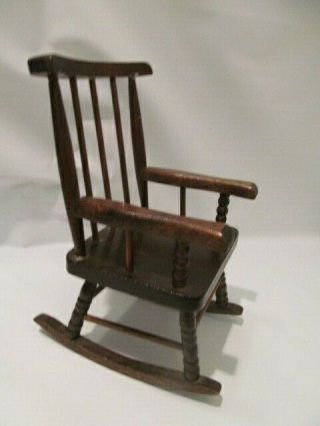 8 inch Stained Wooden Doll or Bear Rocking Chair 3