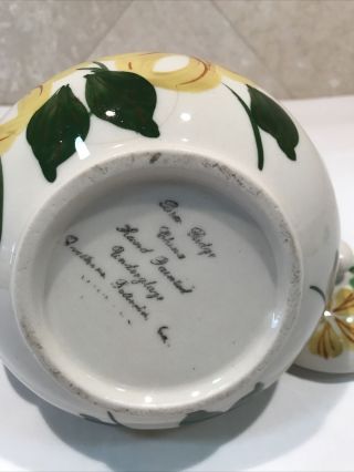 Vintage Blue Ridge Southern Pottery Hand Painted Floral Teapot 2