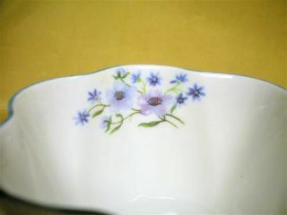 Vintage SHELLEY Porcelain Bone China BLUE ROCK Sugar Bowl & Creamer Set 3