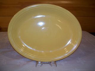Vtg.  Fiesta Ware Platter Yellow 12 1/2 " X 10 " Oval By Homer Laughlin