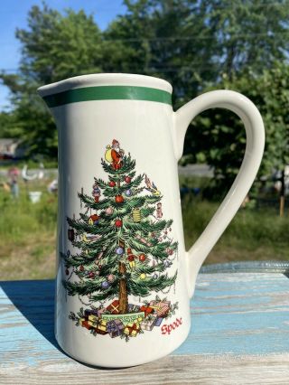 Vintage Spode Christmas Tree Teleflora Pitcher Carafe Milk/juice Christmas 32oz