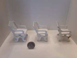1:12 Scale Miniature Dollhouse 3 Metal Patio Chairs 2