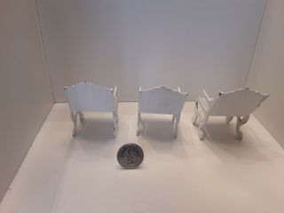 1:12 Scale Miniature Dollhouse 3 Metal Patio Chairs 3