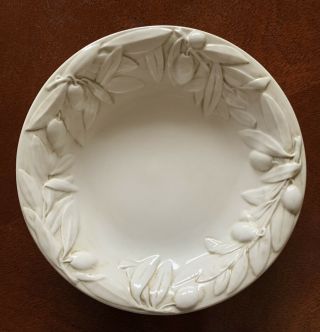 Williams - Sonoma Tuscan Olive 9” White Porcelain Salad Or Pasta Bowl,  4 Available