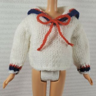 Top Barbie Fashion Doll Size Knit Red White & Blue Sailor Sweater Accessory