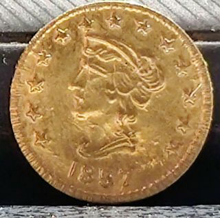 1857 California Gold.  Round 1/2 Bear Gold Token