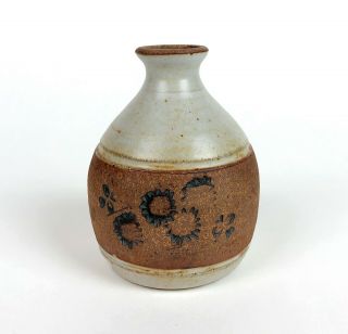 Studio Art Pottery Hand Thrown Weed Pot Vase Stamped Signed By Artist Wabi Sabi