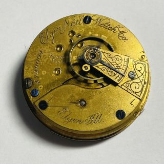 1893 18s Elgin 7 Jewel Grade 73 Pocket Watch Movement (b5)