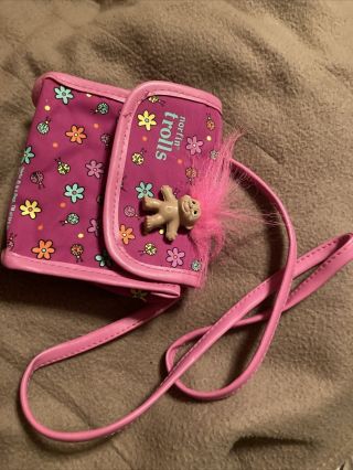 Little Girls Norfin Trolls Purse With Strap,  Troll & Attached Coin Purse.