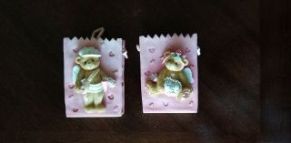 Set Of 2 Cherished Teddies Cupid Boy & Girl Valentine Angel Gift Bags 156582