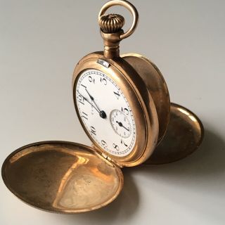 Vintage 1915 Elgin 7j 0s Class 115 Gold Filled Pocket Watch For Repair Or Parts