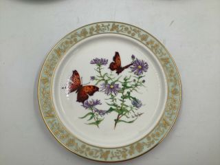 3 Lenox Butterflies & Flowers Porcelain Plate Signed First Fourth Fifth Series