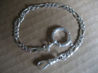 Vintage Unique S/silver Pocket Watch Chain 8.  1/2in.  Long