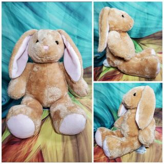 Build A Bear Pawlette Stuffed Plush Bunny Rabbit 15 " Babw Light Brown Pink Euc