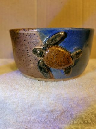 Hand - Crafted Studio Art Pottery Glazed Turtle Sponge Holder,  Signed J.  Chapman