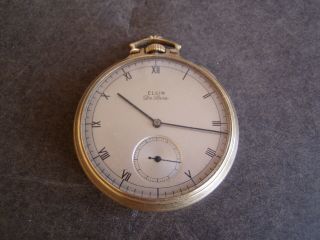Elgin Deluxe Vintage Gold Filled Pocket Watch,  Fix Or Parts