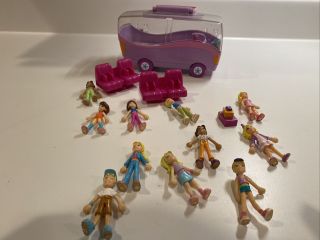 2003 Polly Pocket Mini Magnetic Party Van And Accessories