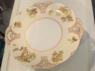 Rare Hermann Ohme Silesia Old Ivory 16 Cake Plate Platter Roses Antique Victoria