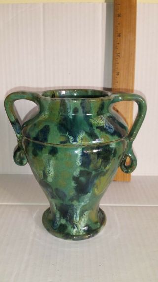 Cole Pottery Neolia Cole Double Handled Vase 1997 Sanford,  Nc & Inscription