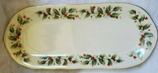 R H Macys Royal Gallery All The Trimmings 6283 Holly Oblong Serving Platter