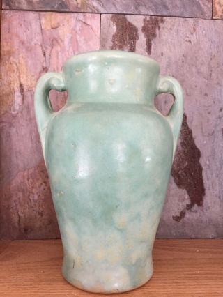 Vintage Mccoy Double Handle Turquoise Vase