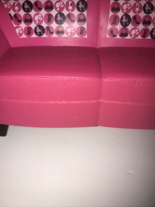 Gorgeous Barbie Doll House Pink Love Seat Sofa Couch 2007 Mattel Hot Pink VGUC 3