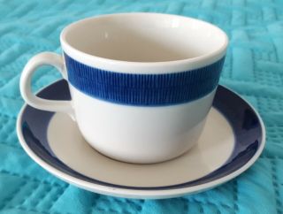 Flat Cup & Saucer Set Koka Blue By Rorstrand