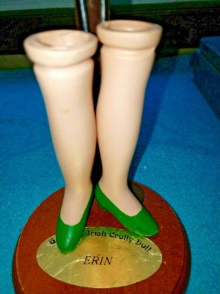 Vtg Porcelain Ceramic Doll Boudoir Lady Legs Large 5 " Green Heel Shoes Restore