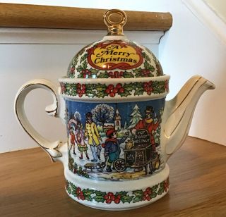 Vintage Sadler A Merry Christmas Holiday Teapot Design 2005894 Made In England