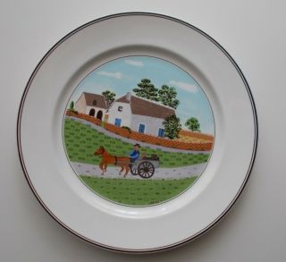 Villeroy & Boch Design Naif Folk Art Laplau1 " Going To Market " Dinner Plate 101/2 "