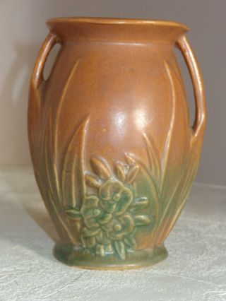 1930s Mccoy Art Pottery Flowers & Leaves Small Vase