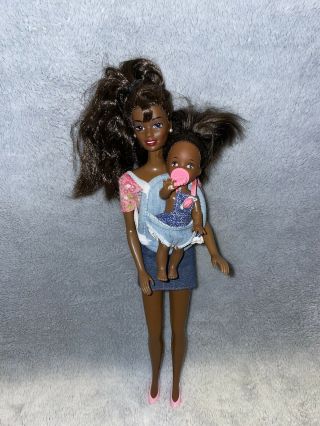 Mattel Barbie Doll Kelly And Mom African American Family With Accessories