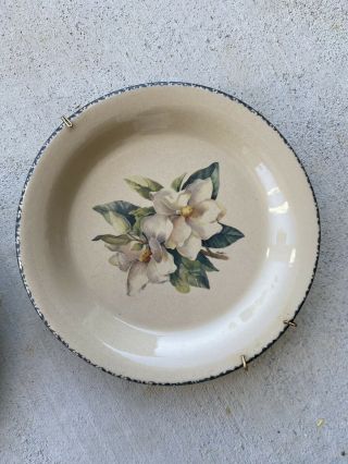 (2) Home & Garden Party Magnolia Pattern Dinner Plate 10 1/2 