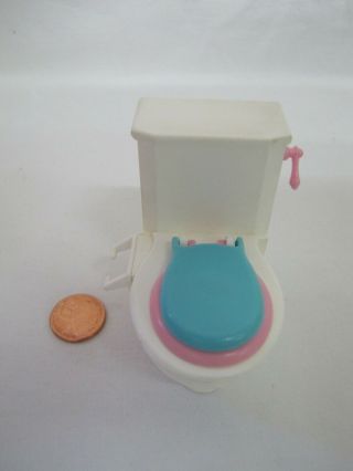 Dollhouse White Toilet W/ Lid Barbie Loving Family Mattel 1996 For Bathroom 2
