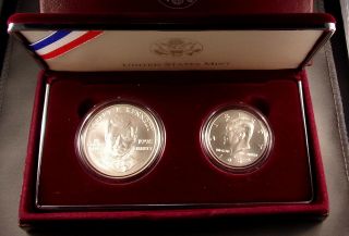 1998 S Robert & John F.  Kennedy (2) Coin Silver Commemorative Set - Package
